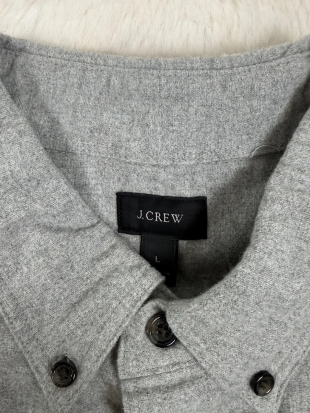J. Crew Button Down Long Sleeve Flannel Shirt Leather Elbow Patches Men's Large